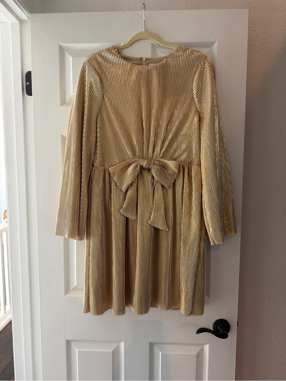 Gold Velvet Bow-Front Mini Dress Tuckernuck Hyacinth House